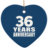 36th Anniversary 36 Years - Heart Ornament