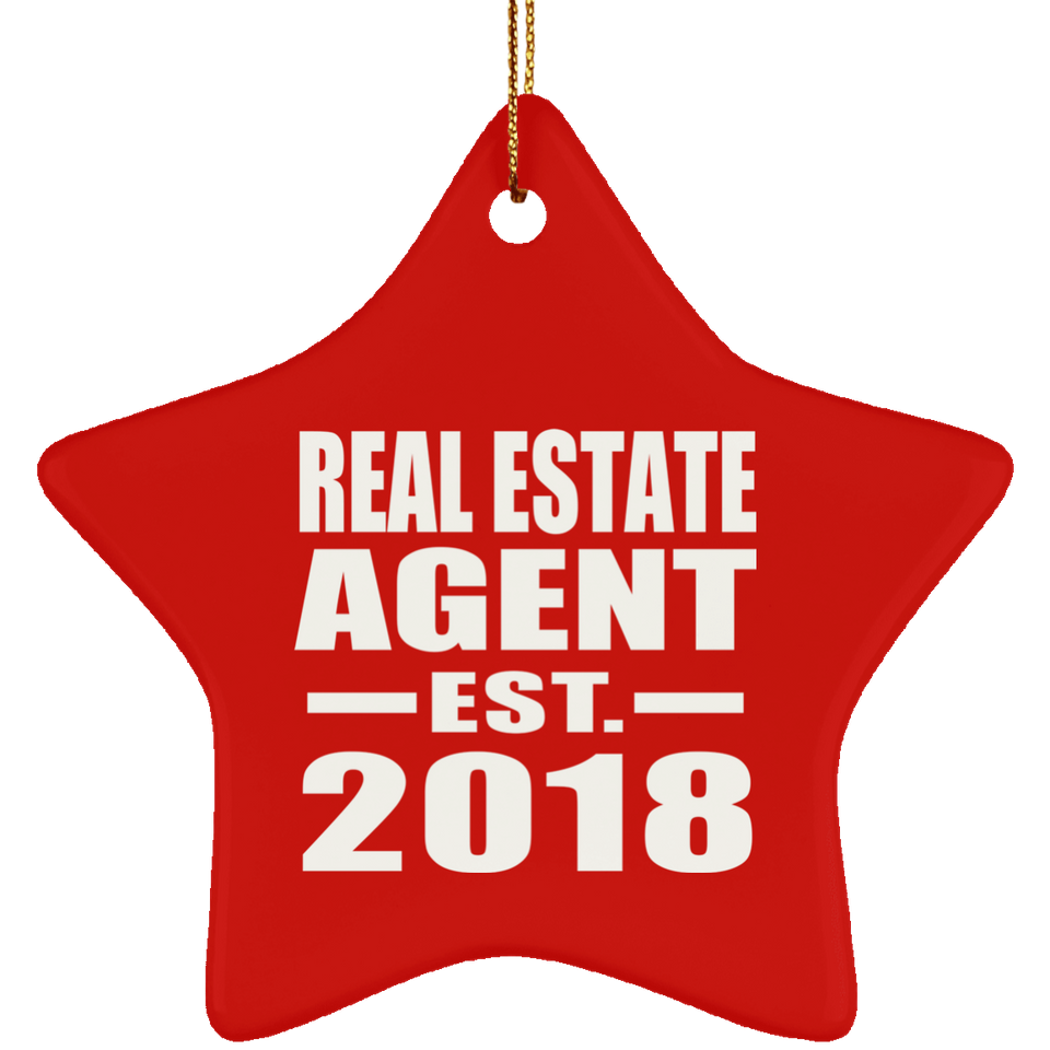 Real Estate Agent Established EST. 2018 - Star Ornament
