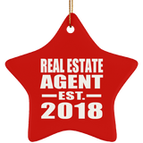Real Estate Agent Established EST. 2018 - Star Ornament