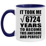 82nd Birthday Took Square Root of 6724 Years To Awesome - 11oz Accent Mug Purple