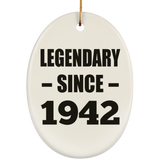 82nd Birthday Legendary Since 1942 - Oval Ornament