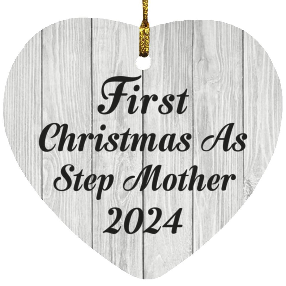 First Christmas As Step Mother 2024 - Heart Ornament F