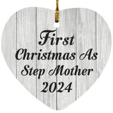 First Christmas As Step Mother 2024 - Heart Ornament F