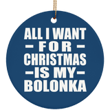 All I Want For Christmas Is My Bolonka - Circle Ornament