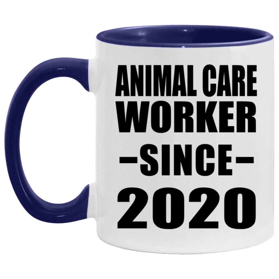 Animal Care Worker Since 2020 - 11oz Accent Mug Purple