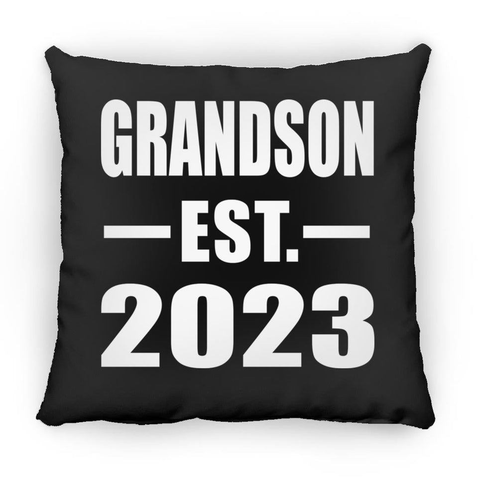 Grandson Established EST. 2023 - Throw Pillow Black