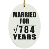 28th Anniversary Married For Square Root of 784 Years - Oval Ornament