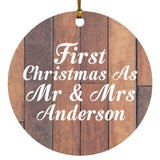 First Christmas As Mr & Mrs Anderson - Circle Ornament E