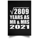53rd Anniversary Square Root of 2809 Years As Mr & Mrs 2021 - Poster Portrait