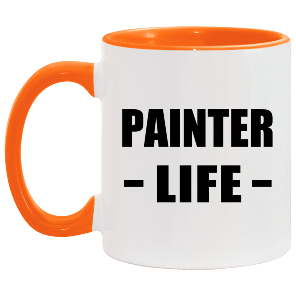Painter Life - 11oz Accent Mug Orange