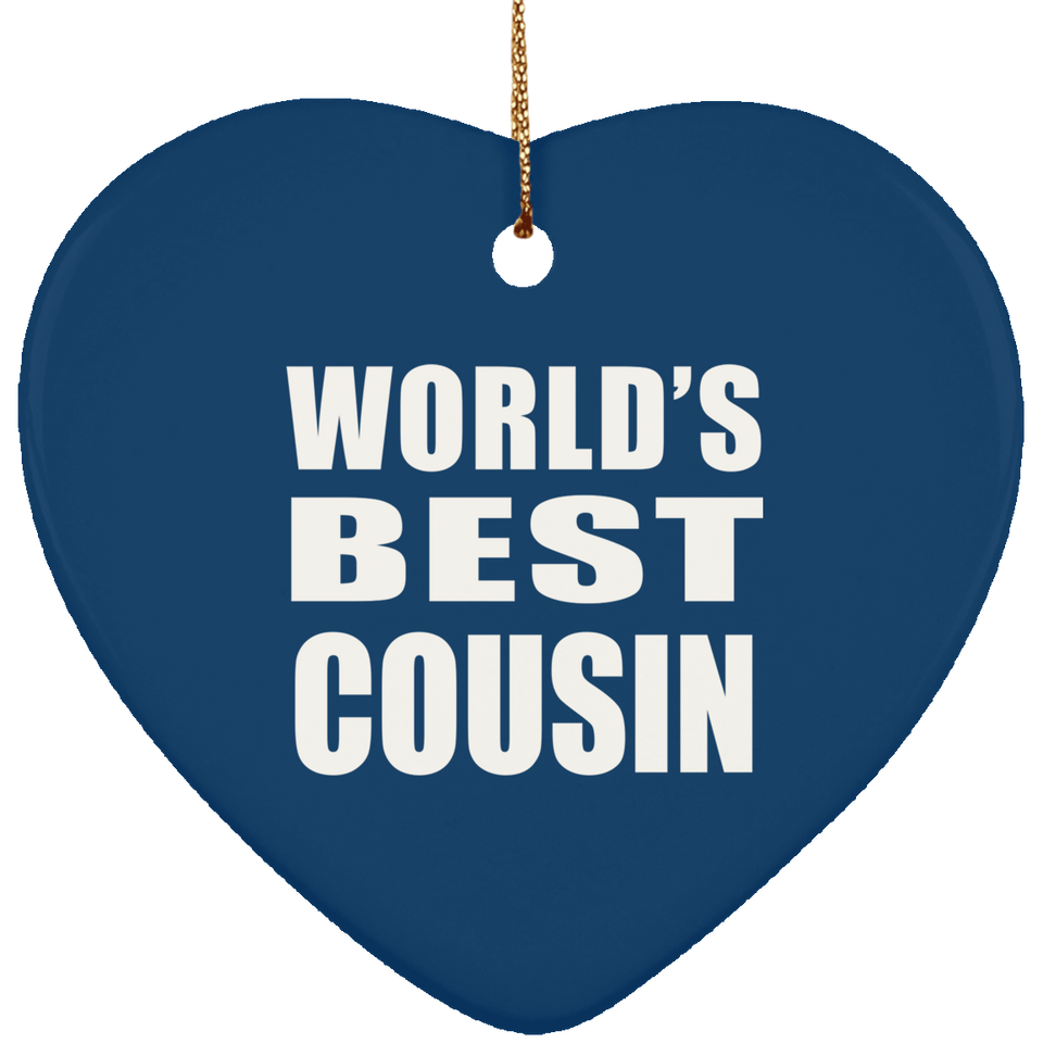 World's Best Cousin - Heart Ornament