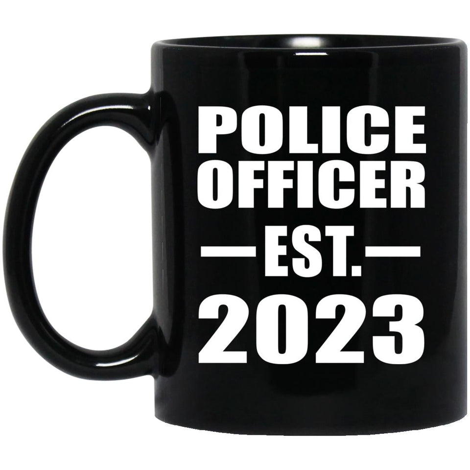 Police Officer Established EST. 2023 - 11oz Coffee Mug Black