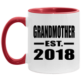 Grandmother Established EST. 2018 - 11oz Accent Mug Red