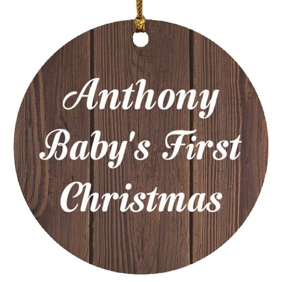 Anthony Baby's First Christmas - Circle Ornament D
