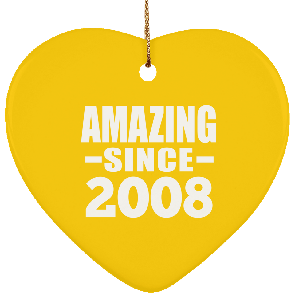 16th Birthday Amazing Since 2008 - Heart Ornament