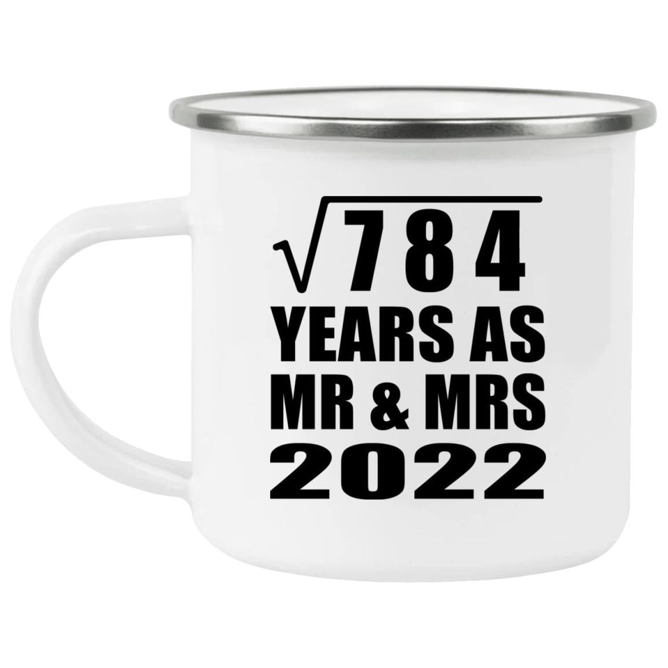 28th Anniversary Square Root of 784 Years As Mr & Mrs 2022 - 12oz Camping Mug