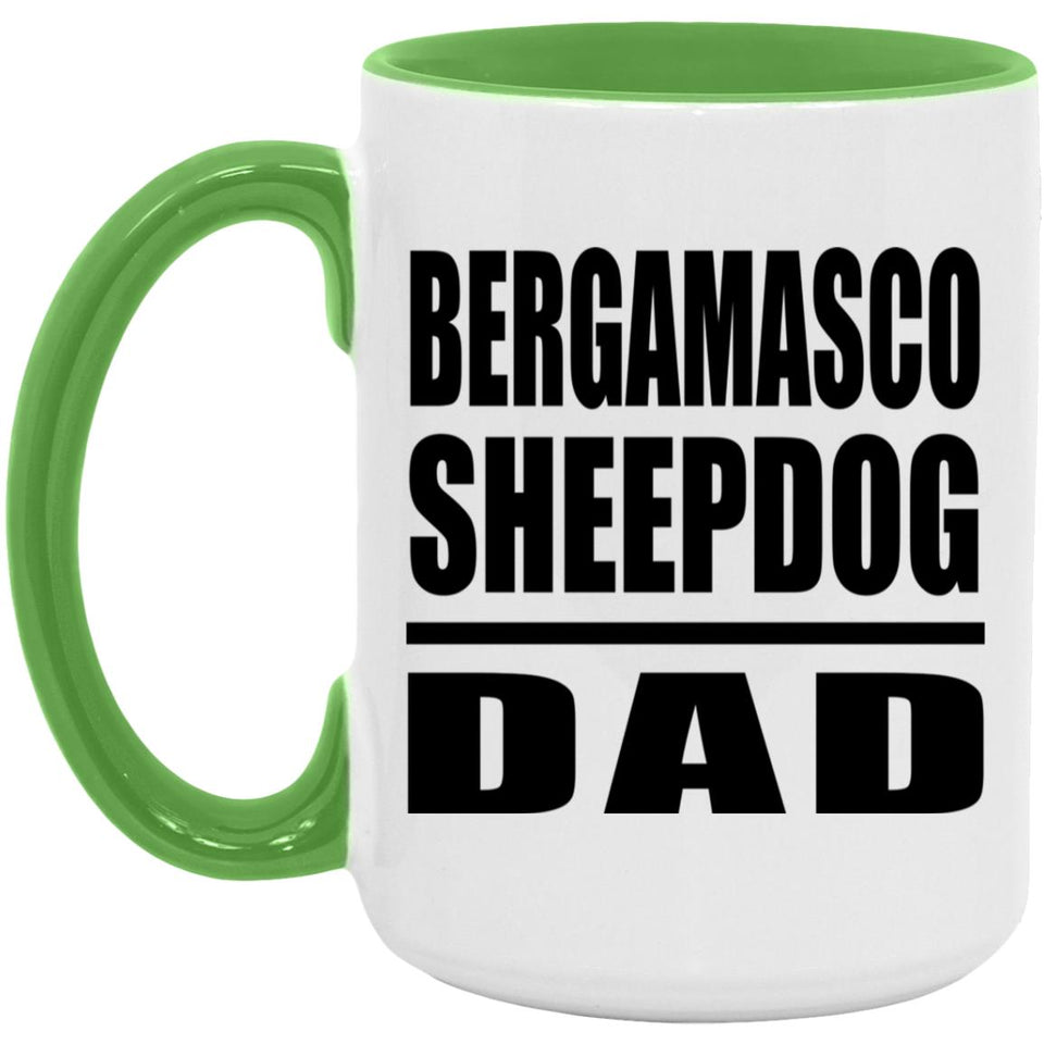 Bergamasco Sheepdog Dad - 15oz Accent Mug Green