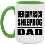 Bergamasco Sheepdog Dad - 15oz Accent Mug Green