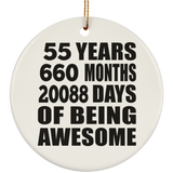 55th Birthday 55 Years 660 Months 20088 Days Of Awesome - Circle Ornament