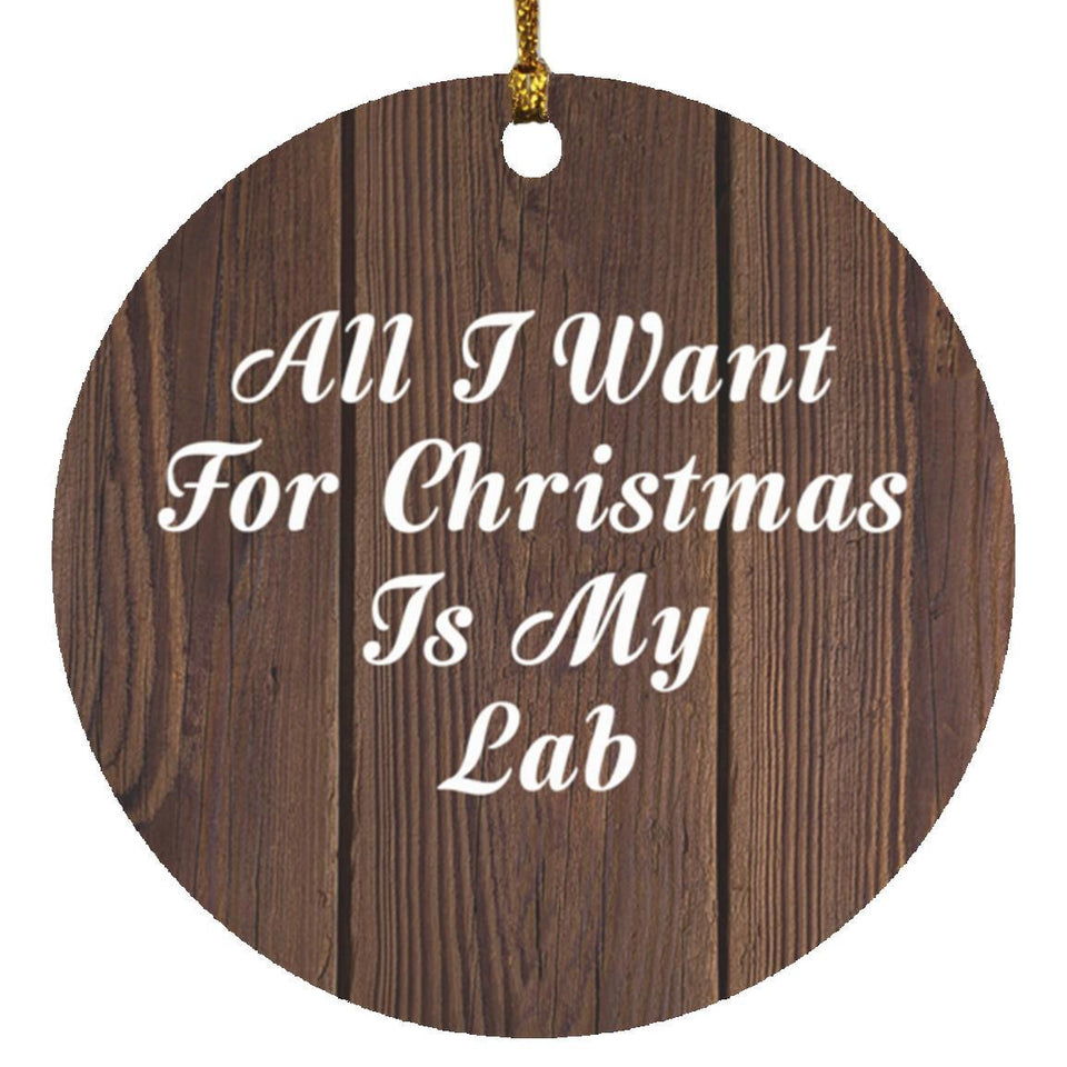 All I Want For Christmas Is My Lab - Circle Ornament D
