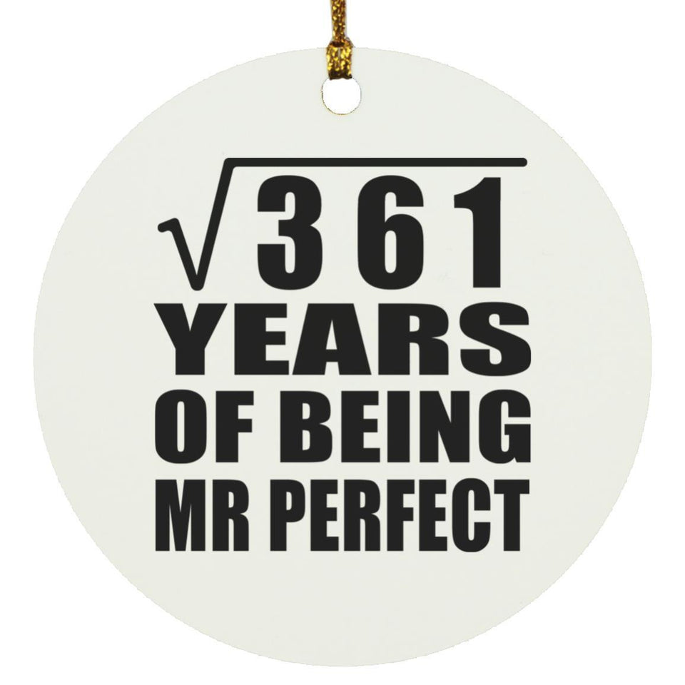19th Anniversary Square Root of 361 Years of Mr Perfect - Circle Ornament