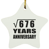 26th Anniversary Square Root of 676 Years Anniversary - Star Ornament