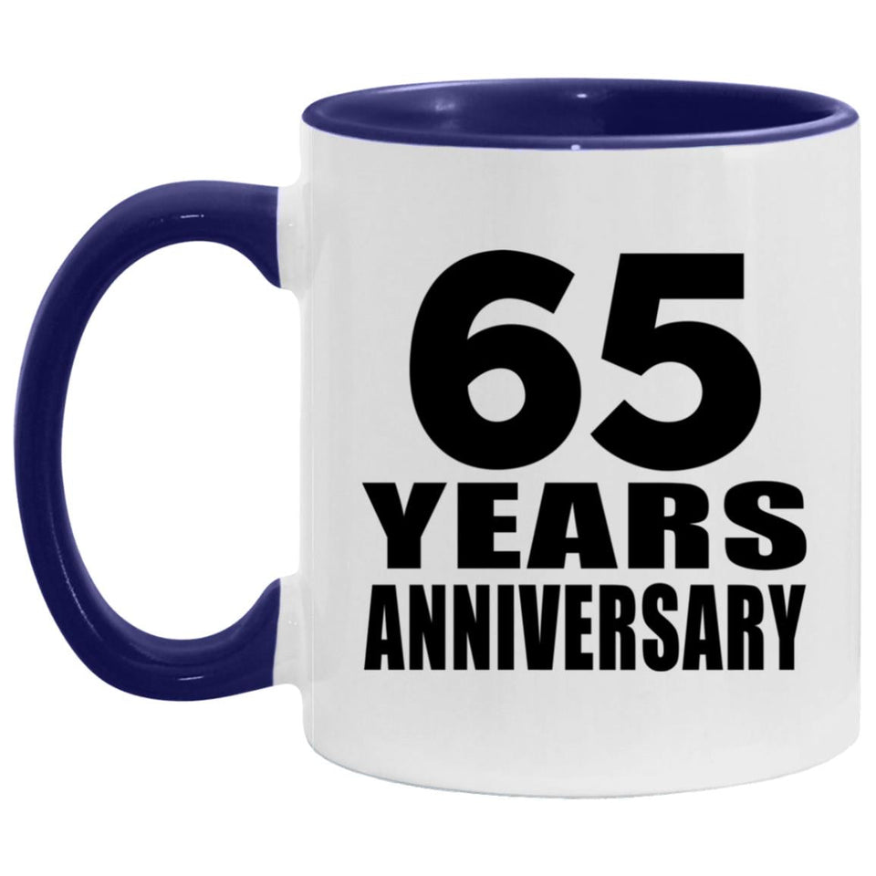 65th Anniversary 65 Years - 11oz Accent Mug Purple