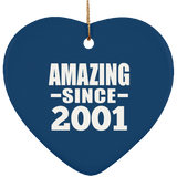 23rd Birthday Amazing Since 2001 - Heart Ornament