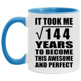 12th Birthday Took Square Root of 144 Years To Awesome - 11oz Accent Mug Blue