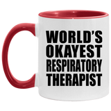 World's Okayest Respiratory Therapist - 11oz Accent Mug Red