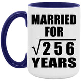 16th Anniversary Married For Square Root of 256 Years - 15oz Accent Mug Purple