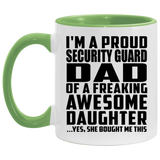 Proud Security Guard Dad Of Awesome Daughter - 11oz Accent Mug Green