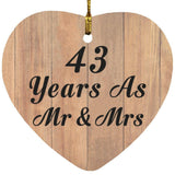 43 Years As Mr & Mrs - Heart Ornament C