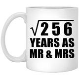 16th Anniversary Square Root of 256 Years As Mr & Mrs - 11oz Coffee Mug