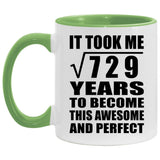 27th Birthday Took Square Root of 729 Years To Awesome - 11oz Accent Mug Green