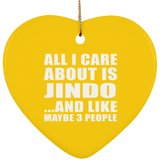 All I Care About Is Jindo - Heart Ornament