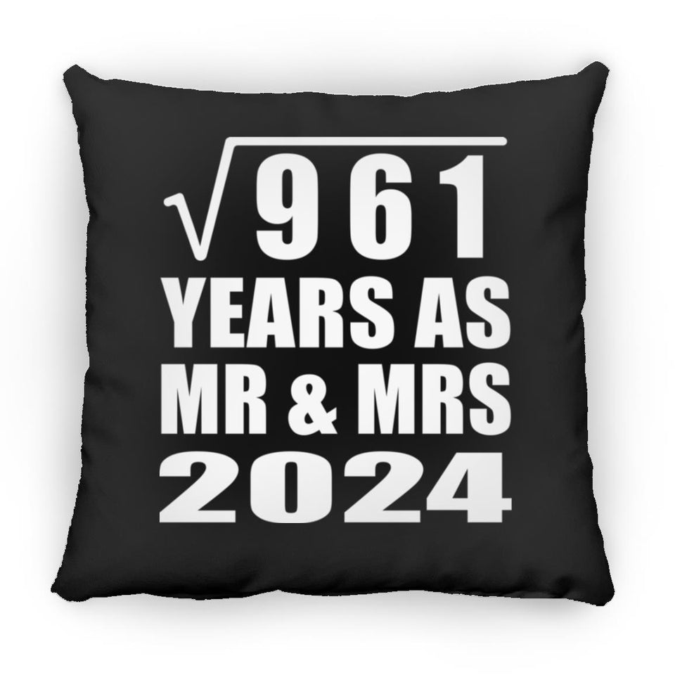 31st Anniversary Square Root of 961 Years As Mr & Mrs 2024 - Throw Pillow Black