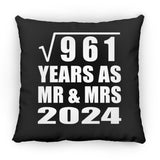 31st Anniversary Square Root of 961 Years As Mr & Mrs 2024 - Throw Pillow Black