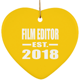 Film Editor Established EST. 2018 - Heart Ornament