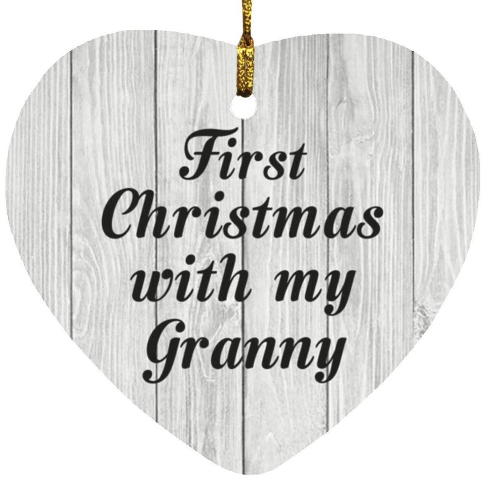 First Christmas With My Granny - Heart Ornament F