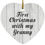 First Christmas With My Granny - Heart Ornament F