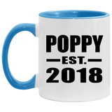 Poppy Established EST. 2018 - 11oz Accent Mug Blue