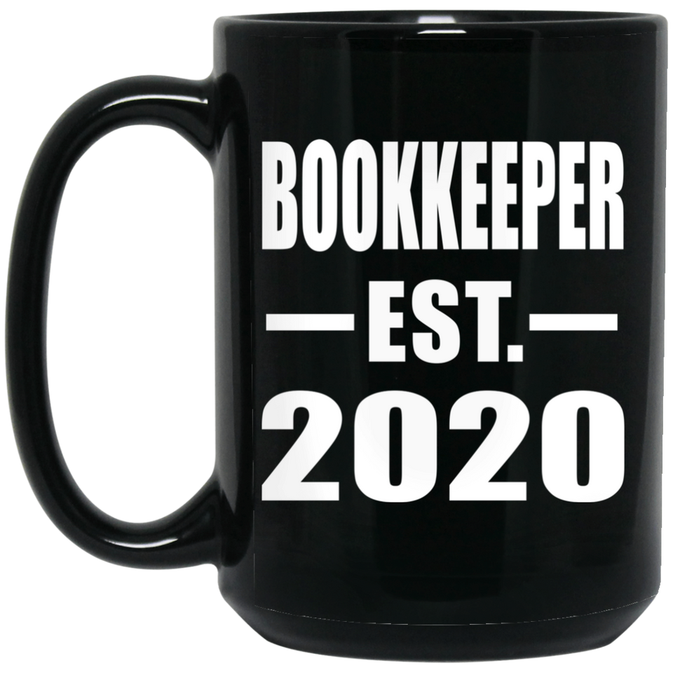 Bookkeeper Established EST. 2020 - 15oz Coffee Mug Black