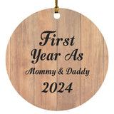 First Year As Mommy & Daddy 2024 - Circle Ornament C