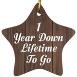 1st Anniversary 1 Year Down Lifetime To Go - Star Ornament D
