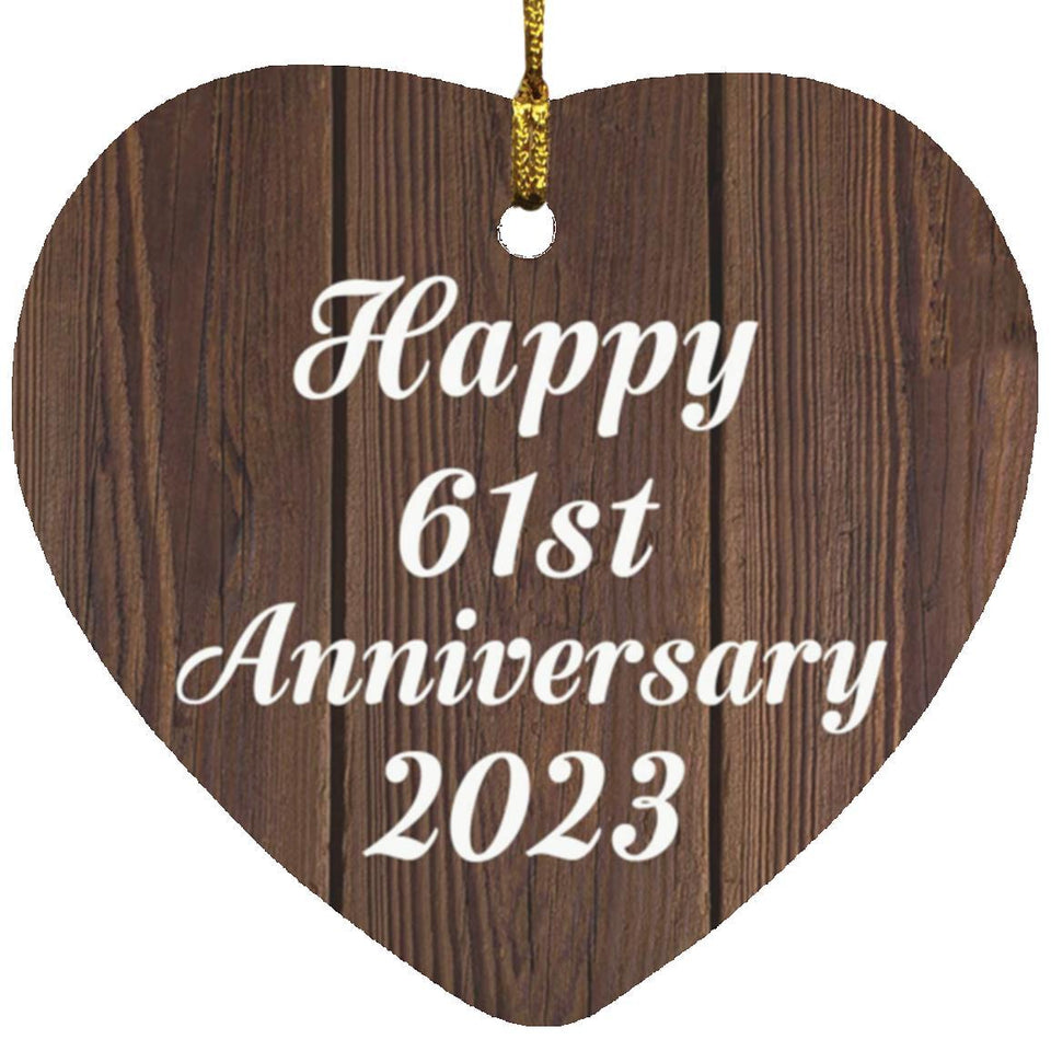 Happy 61st Anniversary 2023 - Heart Ornament D
