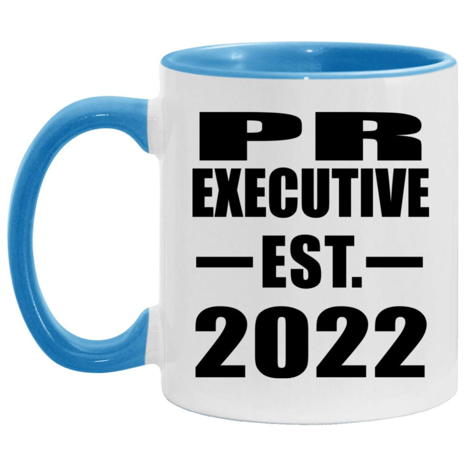 Pr Executive Established EST. 2022 - 11oz Accent Mug Blue