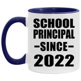 School Principal Since 2022 - 11oz Accent Mug Purple
