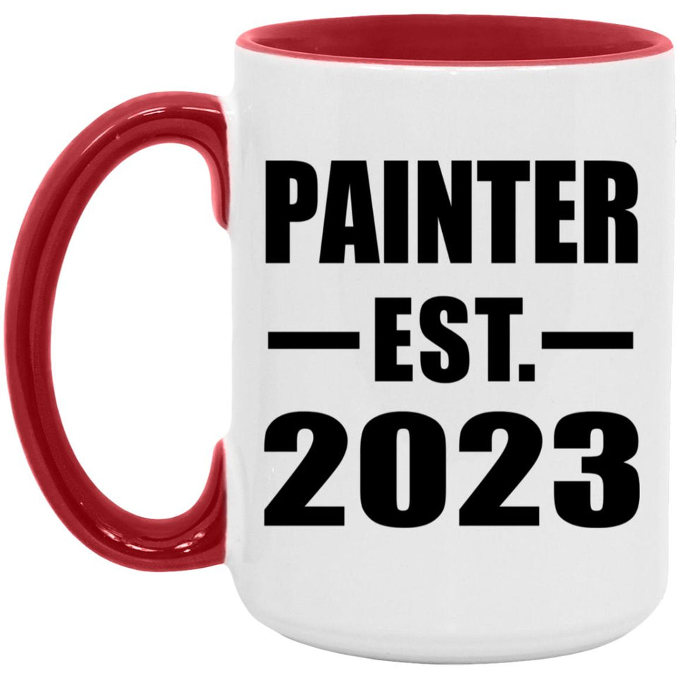 Painter Established EST. 2023 - 15oz Accent Mug Red