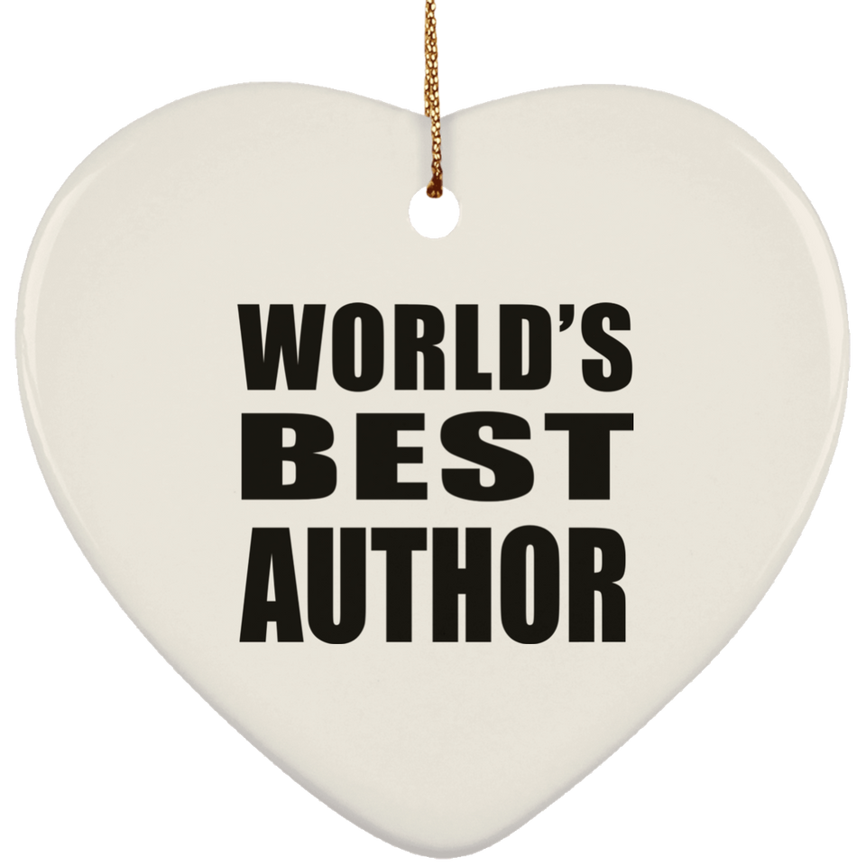 World's Best Author - Heart Ornament
